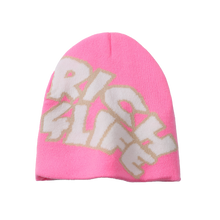 Load image into Gallery viewer, Pink/Tan RICH Beanie
